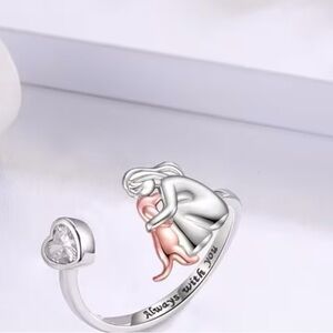 “Always with You” Stainless Steel Silver Adjustable Ring Size 6-9